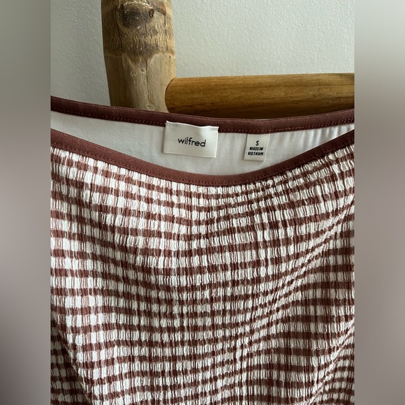 Aritzia Wilfred Jazz Mini Dress in Brown Gingham | size small - Picture 4 of 6